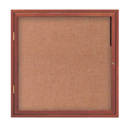 United Visual Products Triple Door Enclosed Radius EZ Tack Board, 72"x48", Gold/Marble UV70055EZ-MARBLE-GOLD